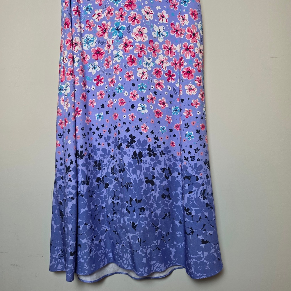 Hatley Floral Print Sleeveless Purple Shift Mini Dress with Tassels Size XS - Picture 3 of 13